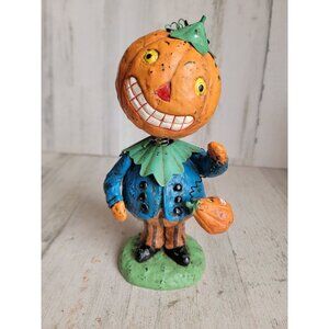 Vintage pumpkin bobble head Halloween home decor figure unique
